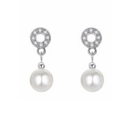Ohrringe Diamantkreis mit Perle