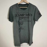 Herren T-Shirt Camp David Grau/Grün Gr. M